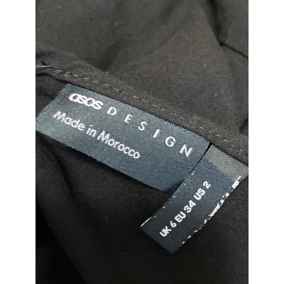 ASOS Black Sleeveless Cami Camisole V-Neck  Back Zip Wide Leg Romper Jumpsuit 2 - Picture 3 of 4